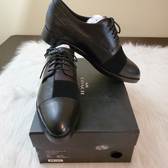 Coach Shoes - **Coach Waverly Sz 8 Blk Leather Patchwork Oxfords